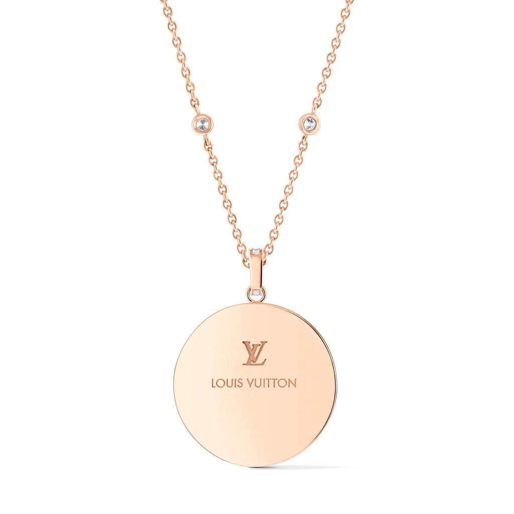Color Blossom XL Sun Pendant, Pink Gold, White Mother-of-Pearl and Diamonds