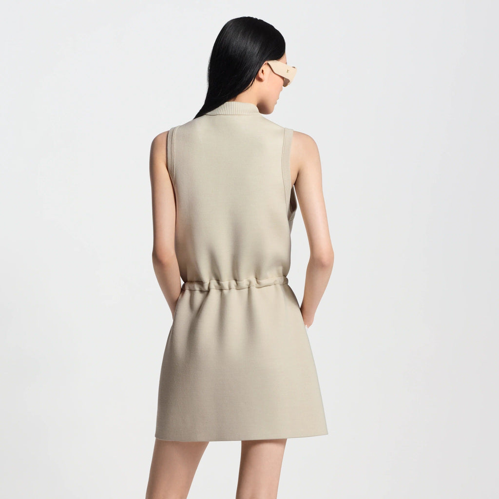 Monogram Accent Zip-Up Dress