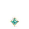 Color Blossom BB Star Ear Stud, Yellow Gold and Amazonite - Per Unit