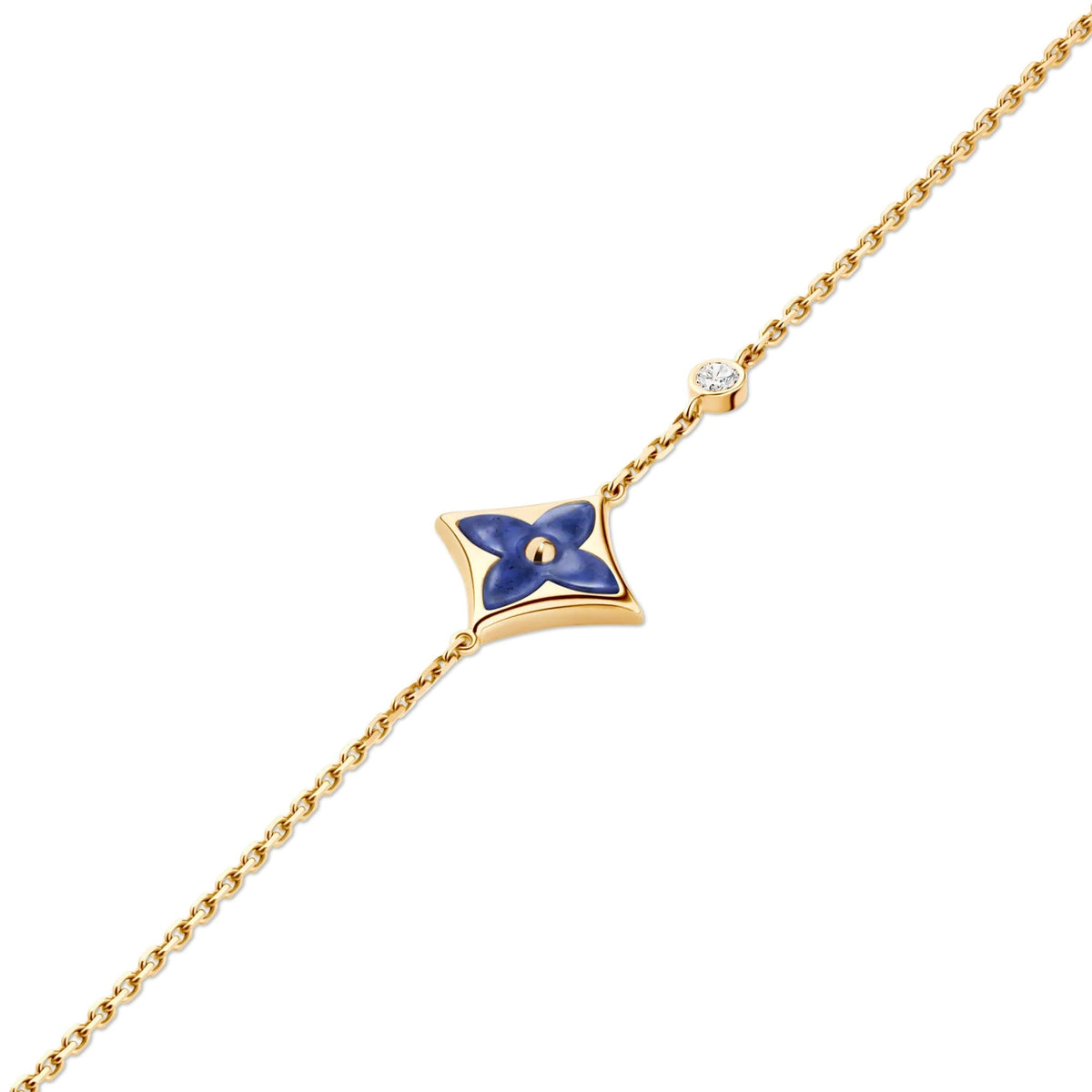 Color Blossom BB Star Bracelet, Yellow Gold, Sodalite and Diamond