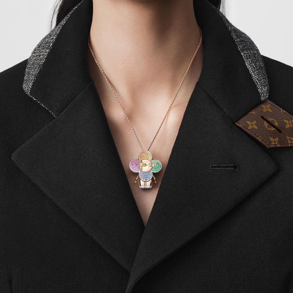 Vivienne Rainbow Pendant, 3 Golds, Diamonds & Colored Gemstones