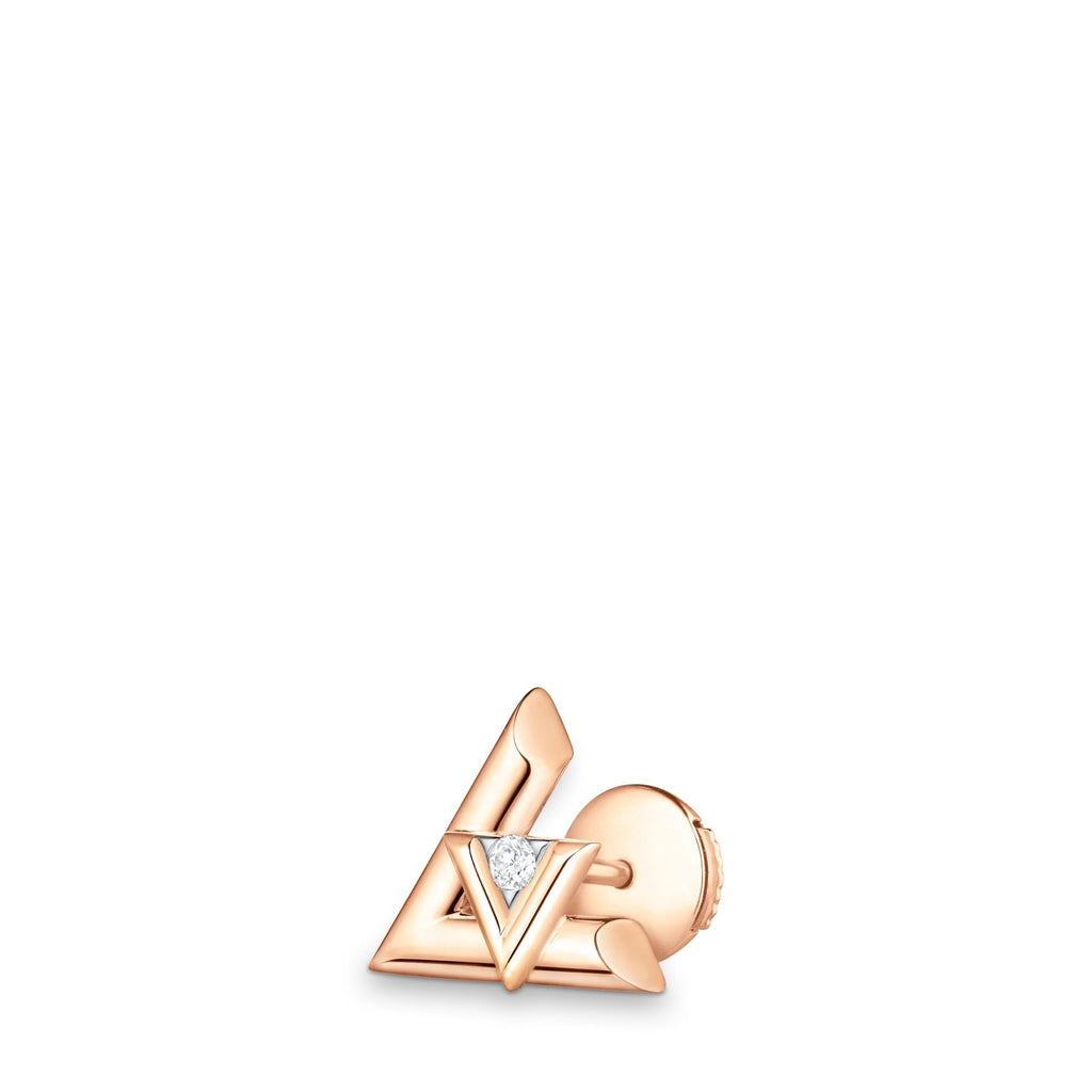LV Volt One Stud, Pink Gold And Diamond - Per Unit
