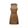 Bi-Material Belted Dress