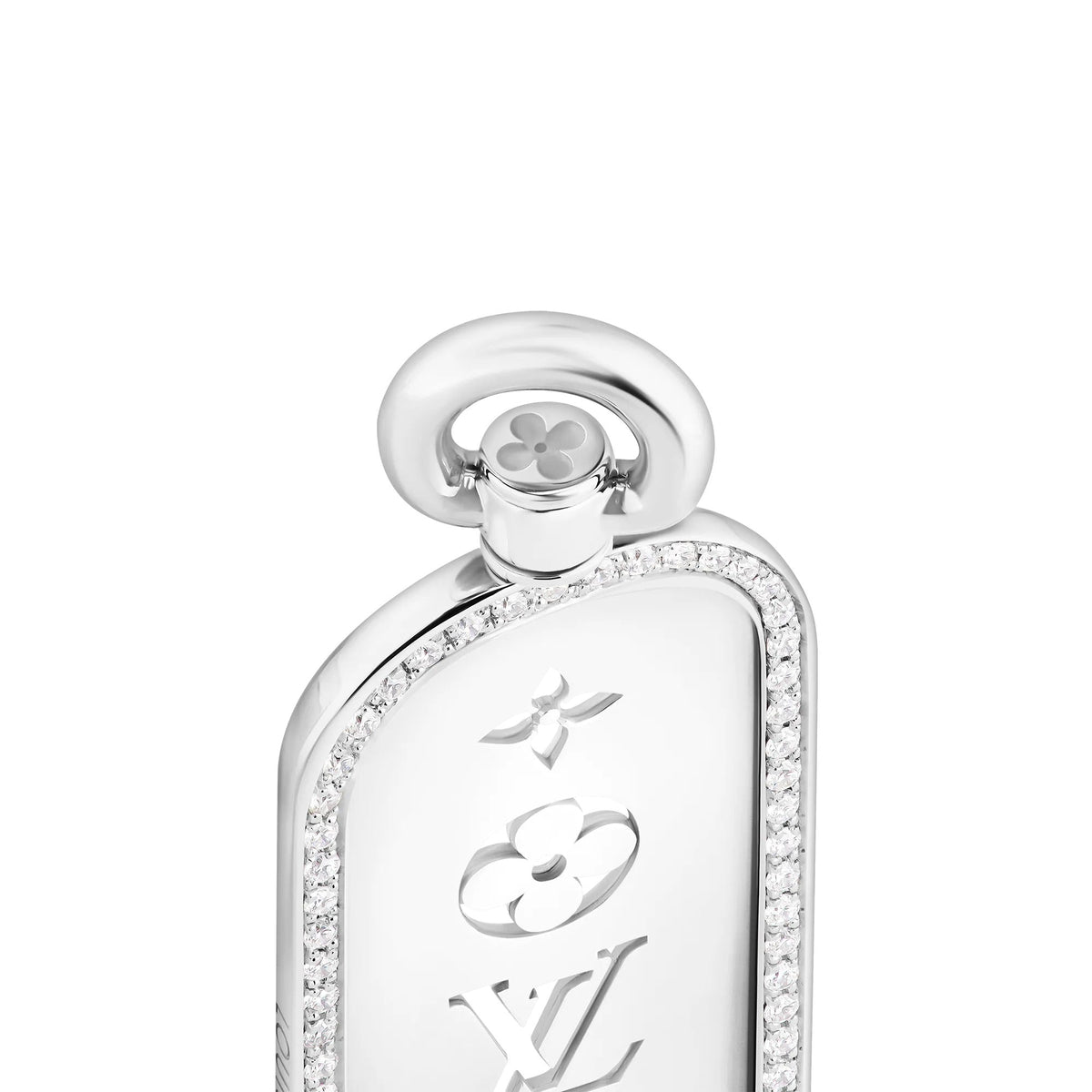 Les Gastons Vuitton Large Tag Pendant, White Gold and Diamonds