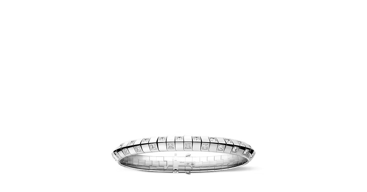 Le Damier de Louis Vuitton Large Bracelet, White Gold and Diamonds