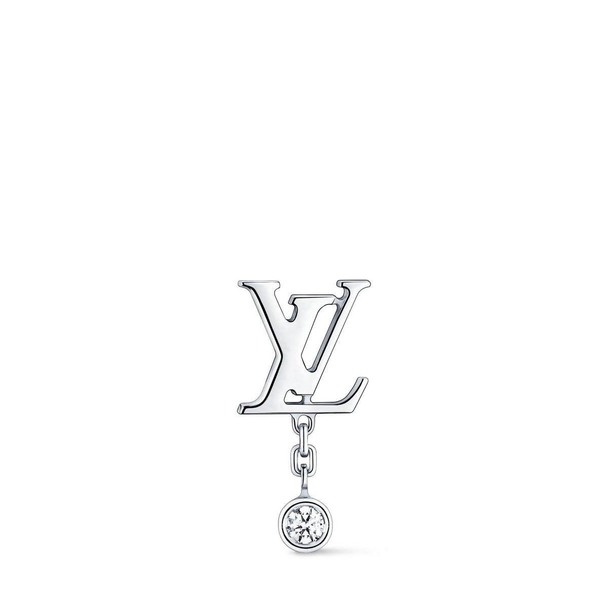 Idylle Blossom LV Ear Stud, White Gold And Diamond - Per Unit