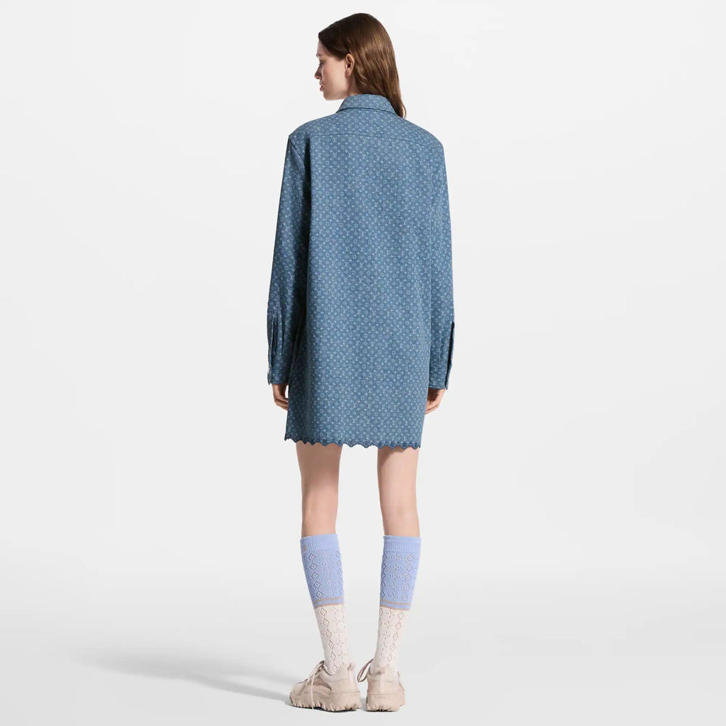 Monogram Denim Shirt Dress