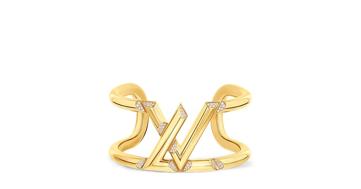 LV Volt One Cuff, Yellow Gold And Diamonds