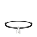 Silver Lockit Bracelet, Sterling Silver and Black Polyester Cord