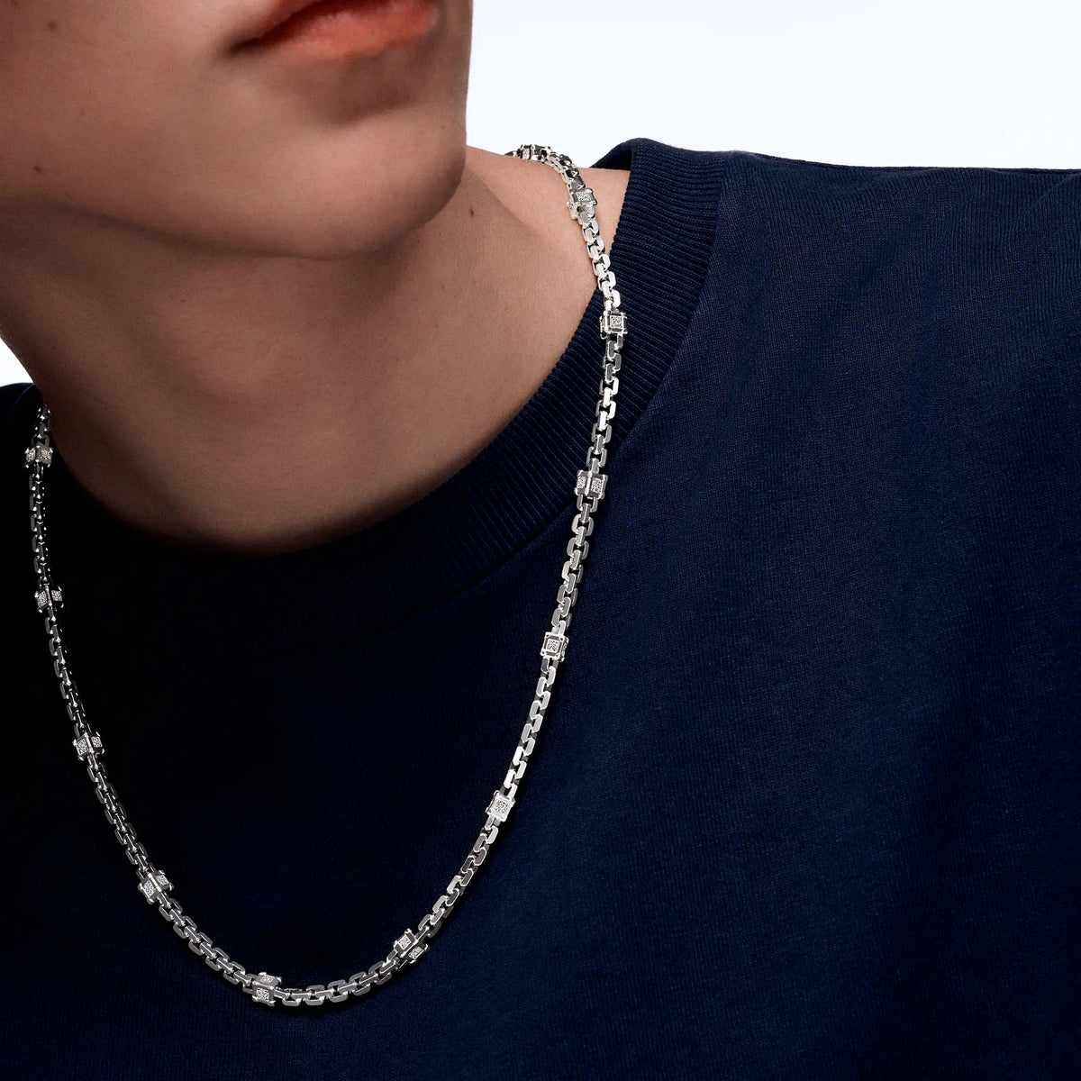 Les Gastons Vuitton Trunk Necklace, White Gold and Diamonds