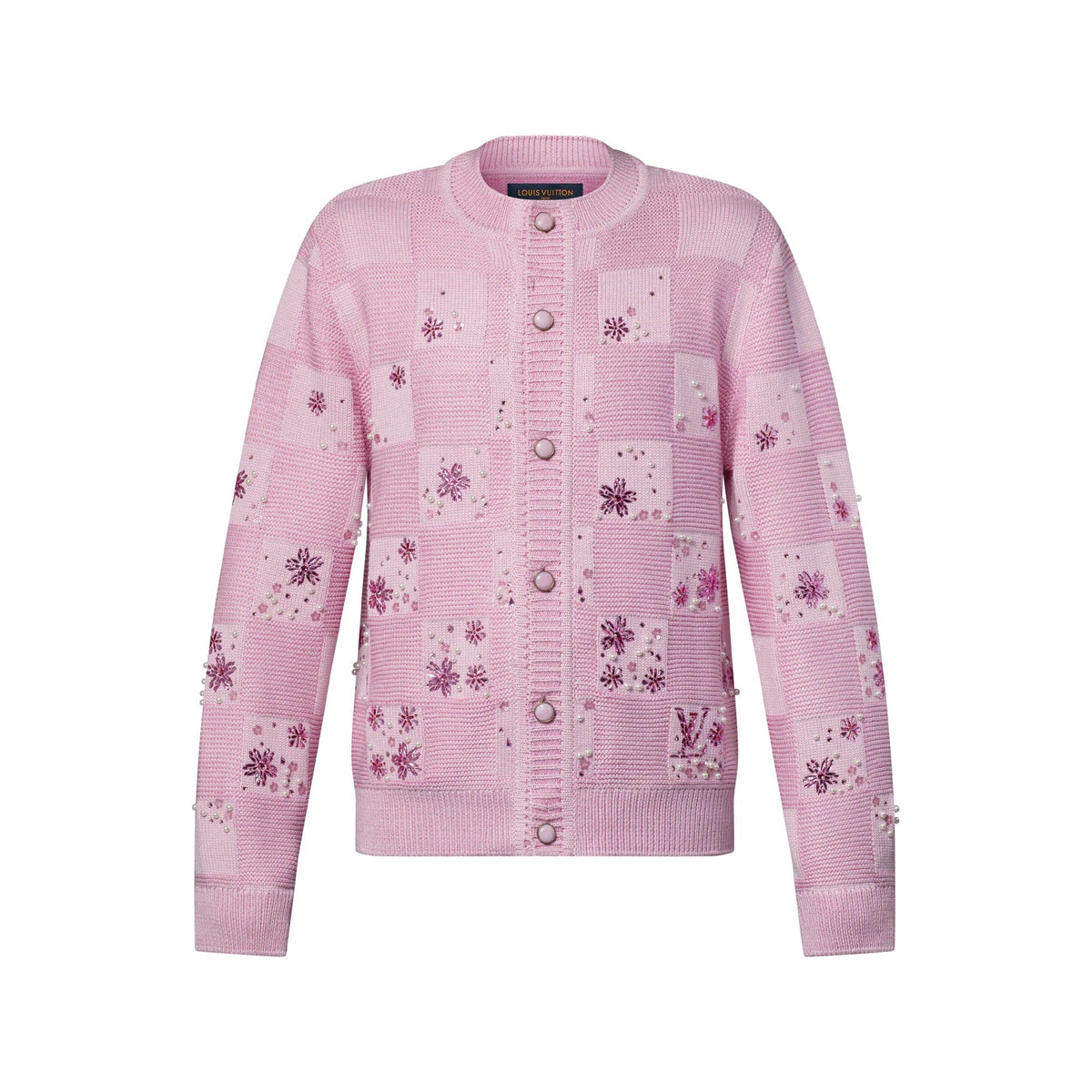 Damier Embroidered Cardigan