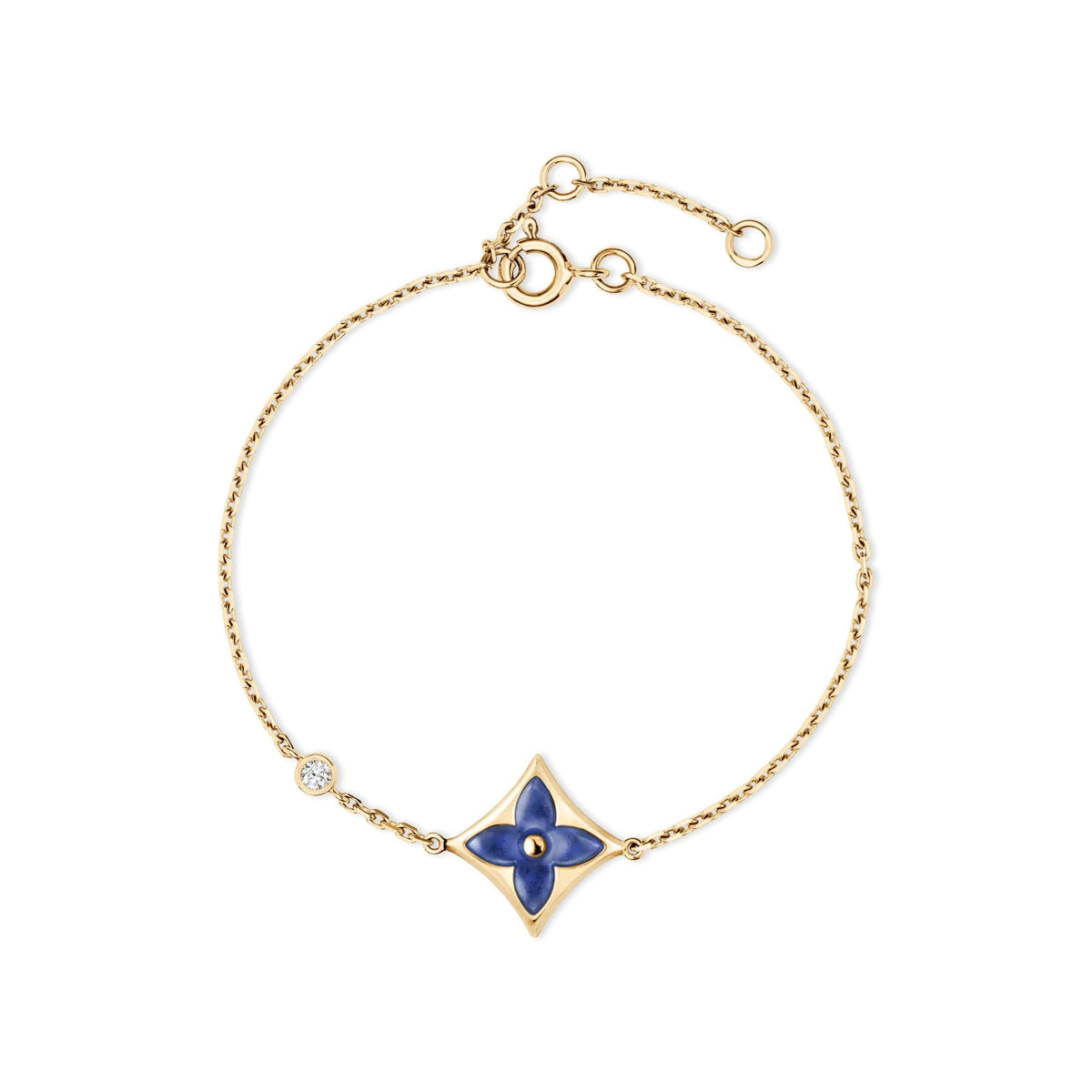 Color Blossom BB Star Bracelet, Yellow Gold, Sodalite and Diamond