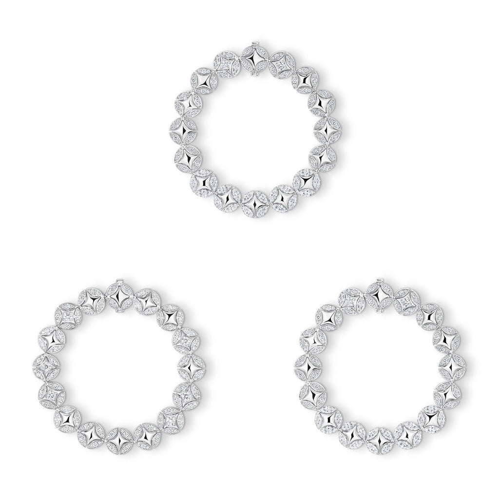 Galaxie Long Necklace, White Gold and Diamonds