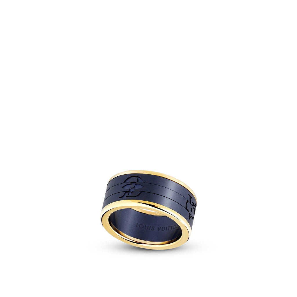 Les Gastons Vuitton Puzzle Ring, Yellow Gold and Blue Titanium