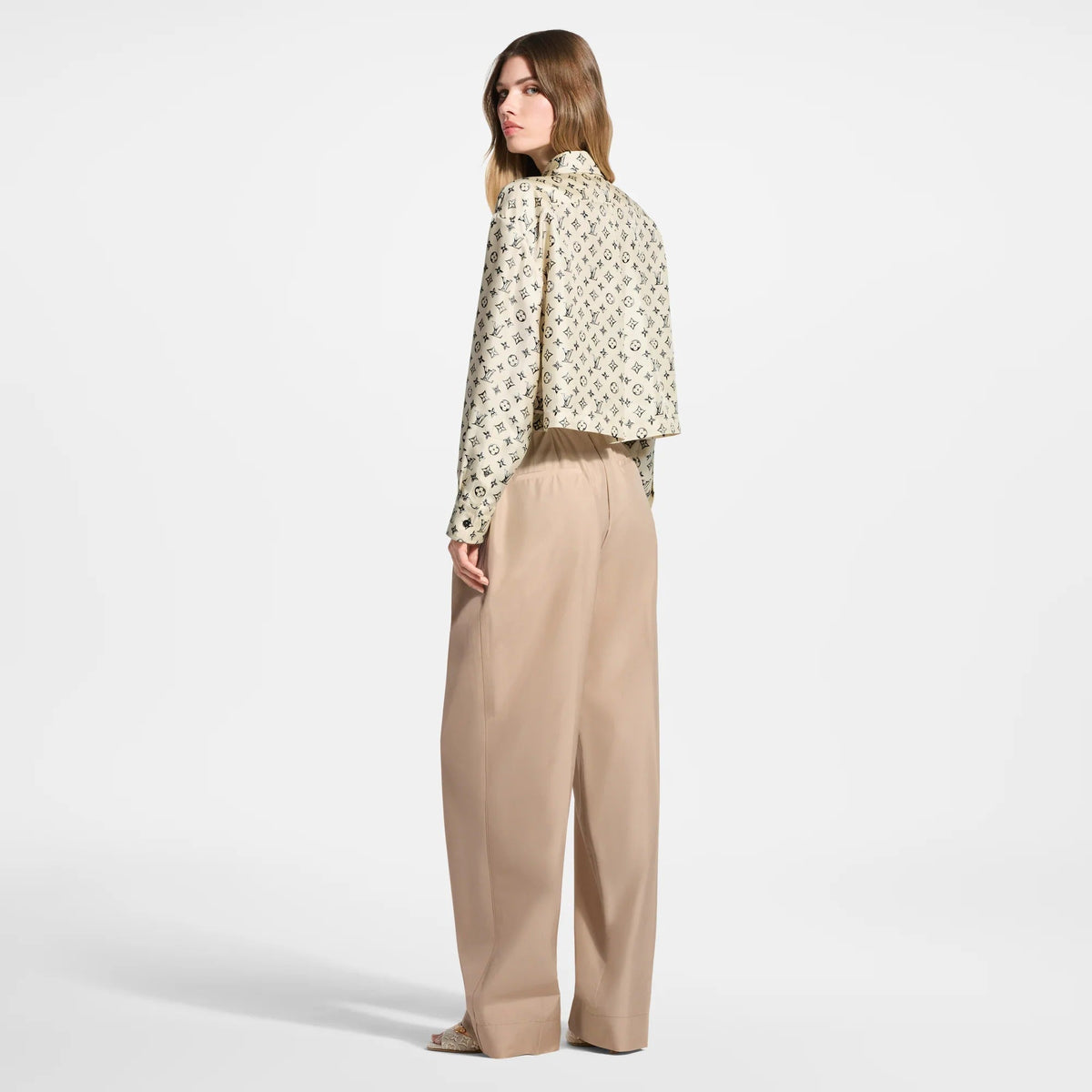 Tailored Wide-Leg Silk Pants