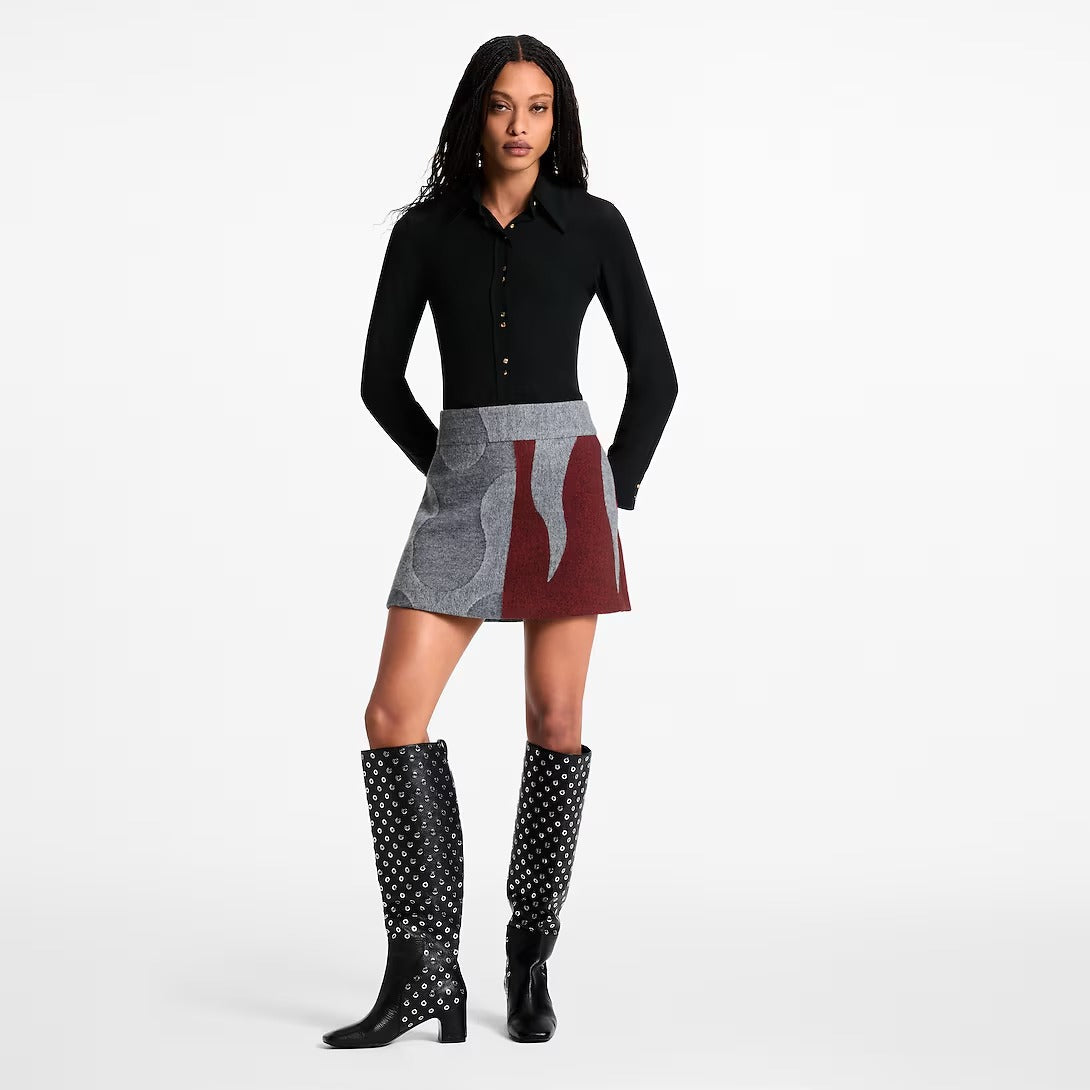 Flame Jacquard Mini Skirt