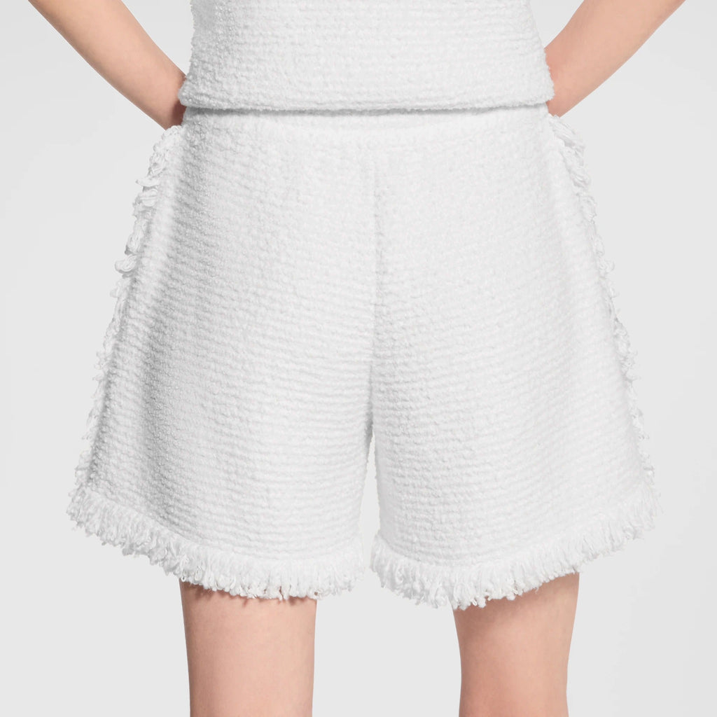 Fringe Hem Toweling Shorts