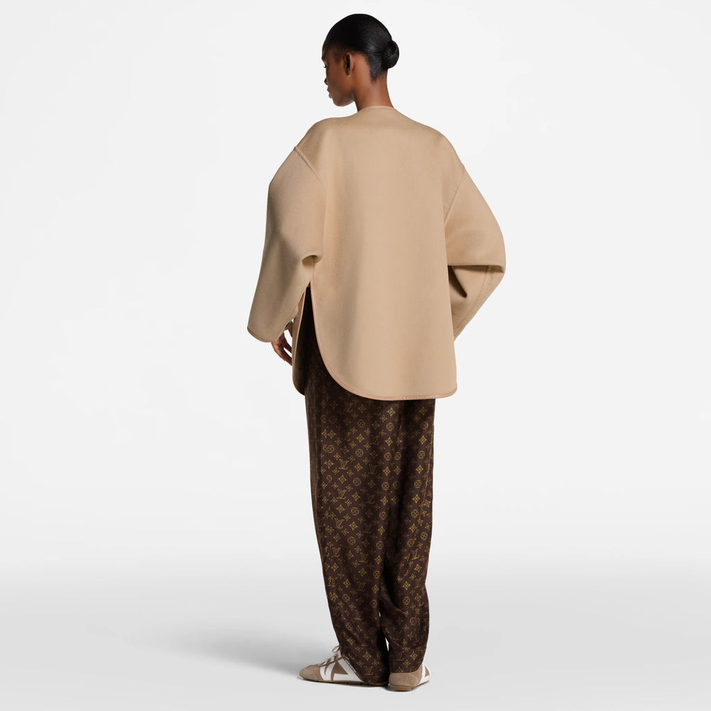 Long Double Face Toggle Detail Coat