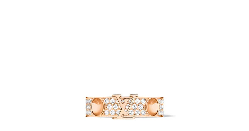 Empreinte Medium Ring, Pink Gold and Diamonds