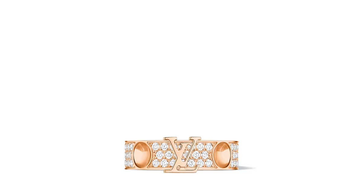 Empreinte Medium Ring, Pink Gold and Diamonds
