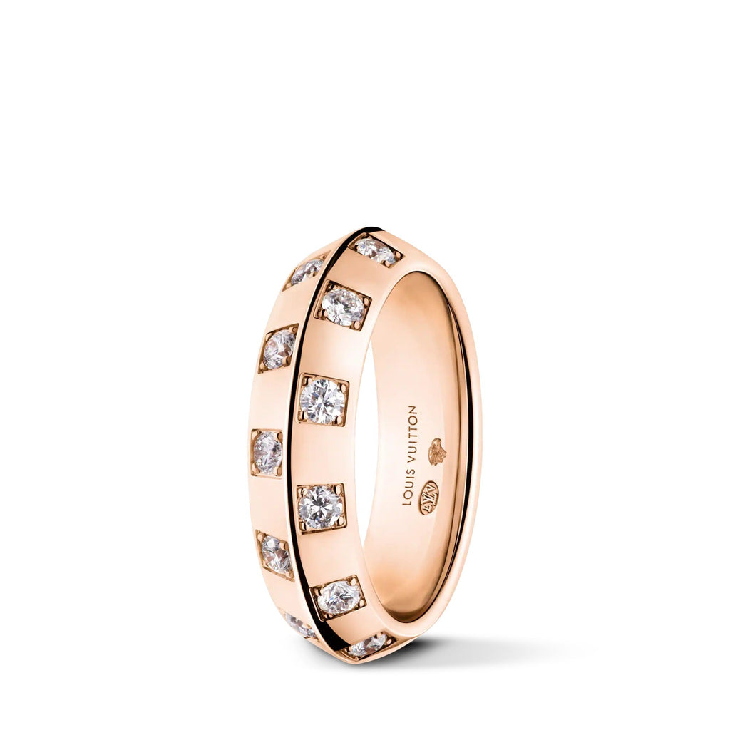 Le Damier de Louis Vuitton Medium Ring, Rose Gold and Diamonds