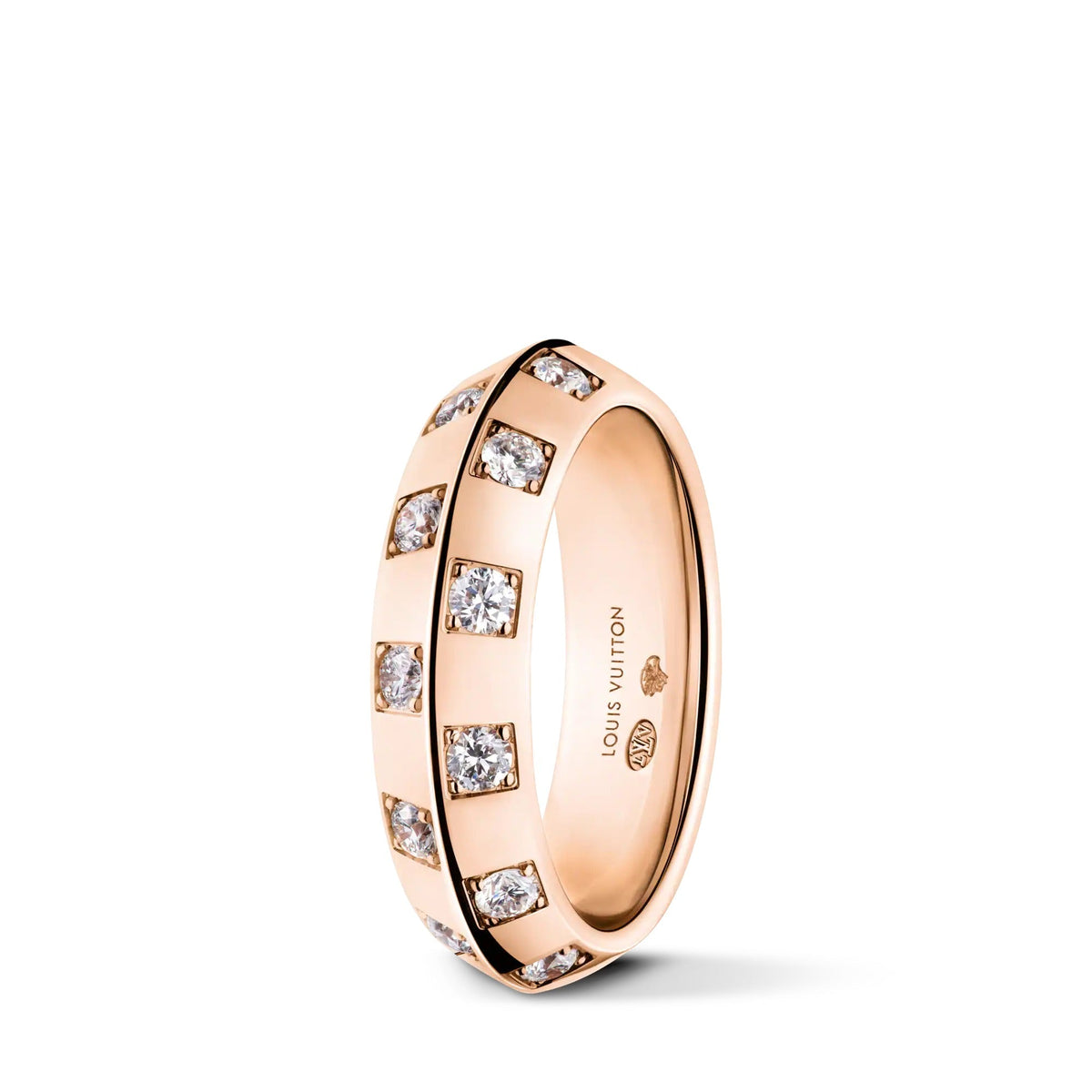 Le Damier de Louis Vuitton Medium Ring, Rose Gold and Diamonds
