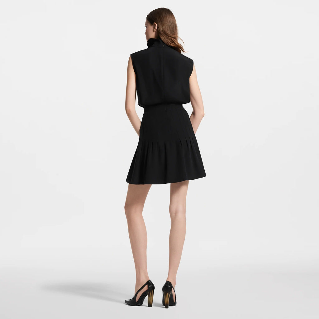 Ruff Collar Silk Dress