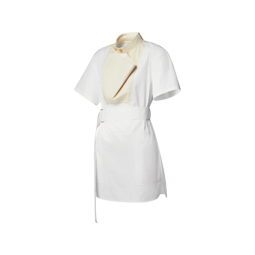 Bib Insert Belted Dress