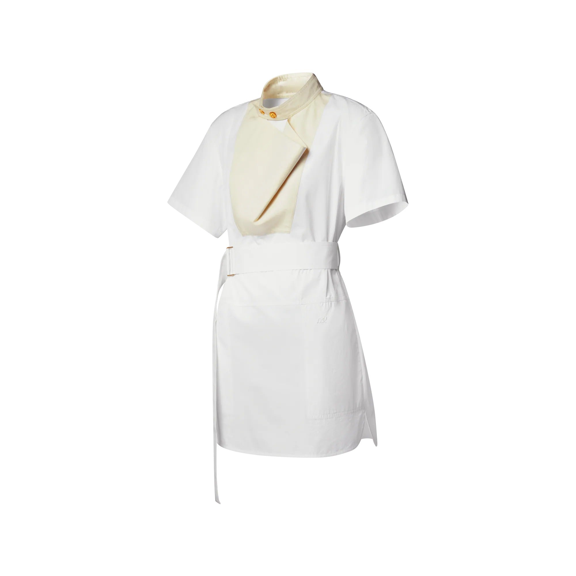 Bib Insert Belted Dress