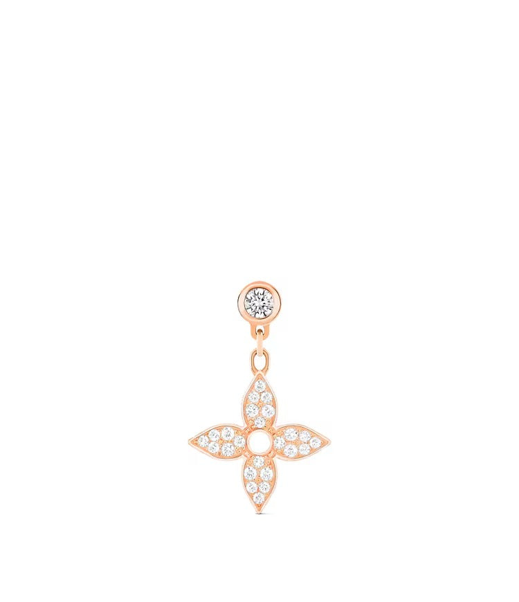 Idylle Blossom Ear Stud, Pink Gold And Diamonds - Per Unit
