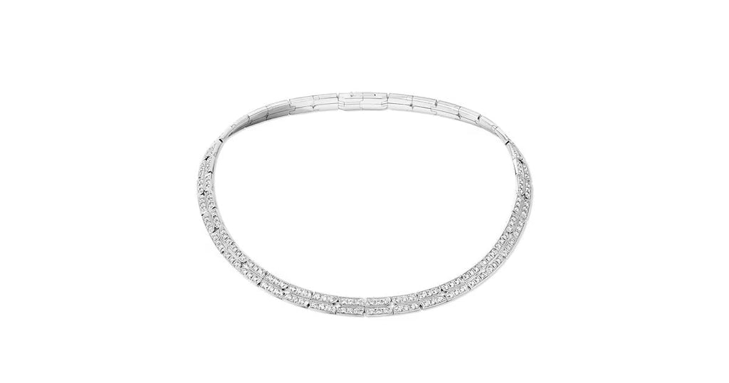 Tumbler Necklace, White Gold and Diamonds