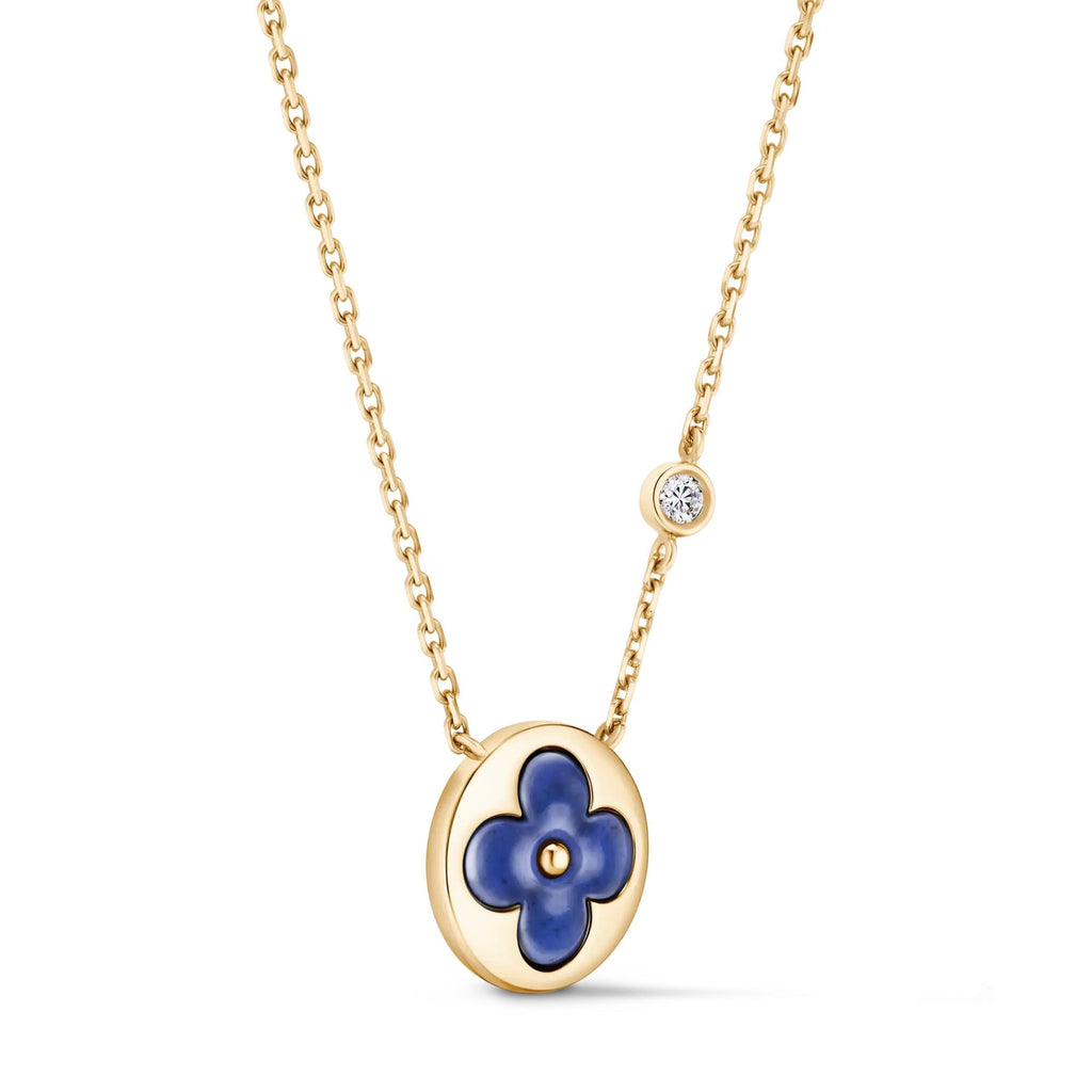 Color Blossom BB Sun Pendant, Yellow Gold, Sodalite and Diamond
