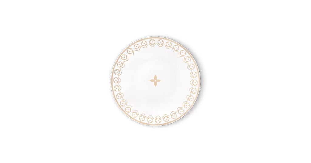 Set Of 2 Dessert Plates Monogram Flower Tile