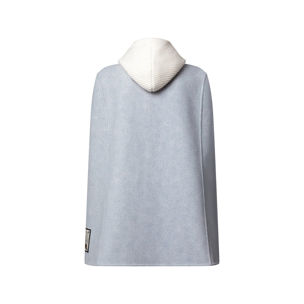 Denim-Effect Double Face Cape