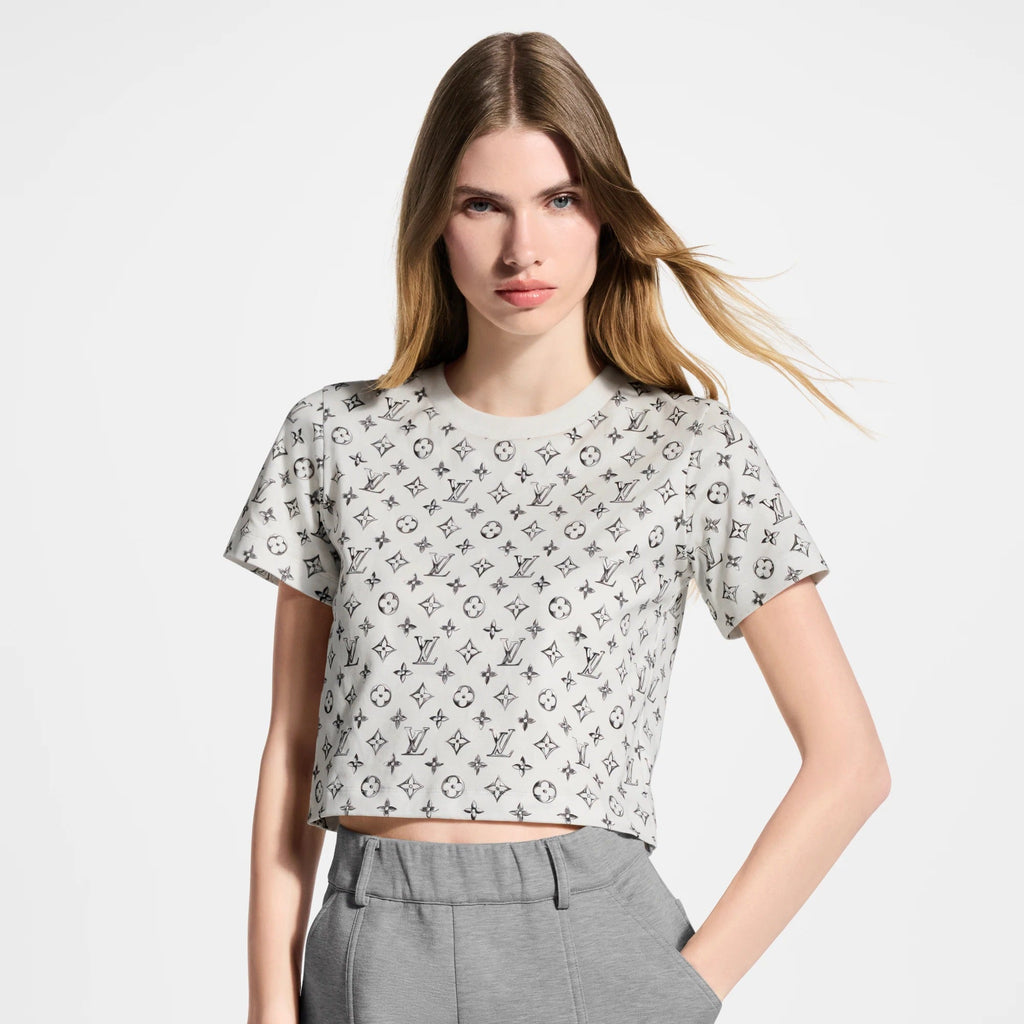 Chrome Monogram Crop Top