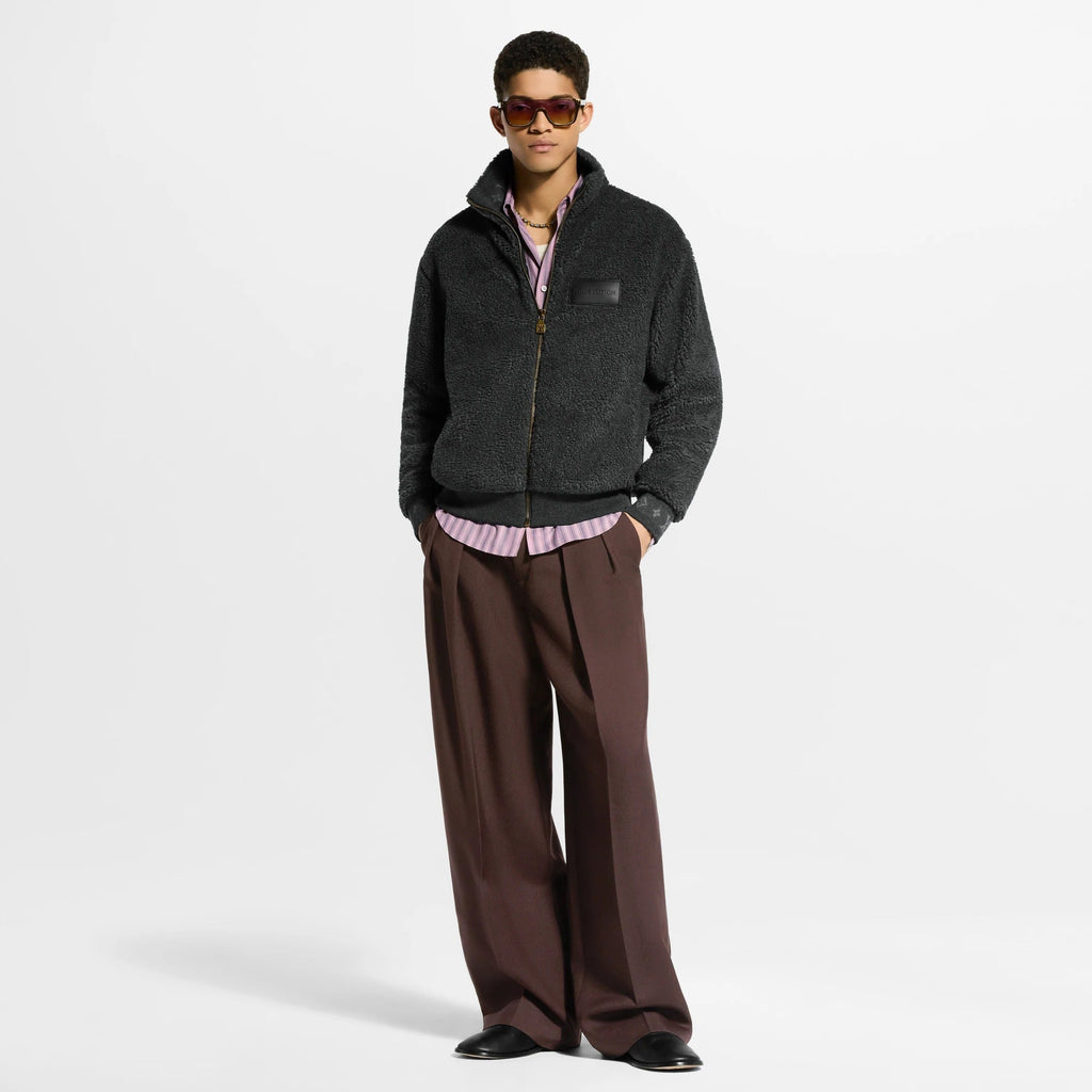 Leather Patch Fleece Blouson