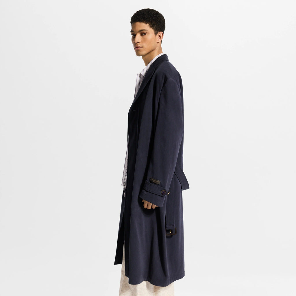 Lightweight Wool Silk Belted Coat