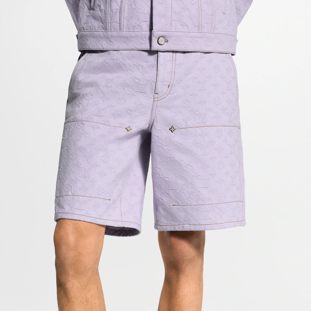 Monogram Jacquard Denim Workwear Shorts