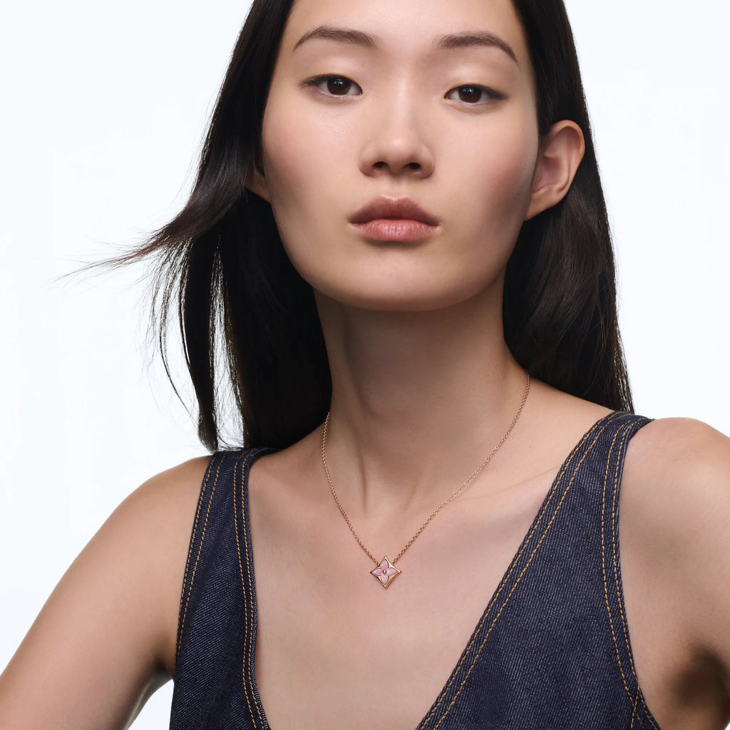 Color Blossom M Star Pendant, Rose Gold and Pink Mother-of-Pearl