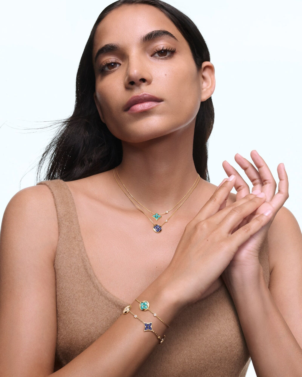 Color Blossom BB Sun Pendant, Yellow Gold, Sodalite and Diamond