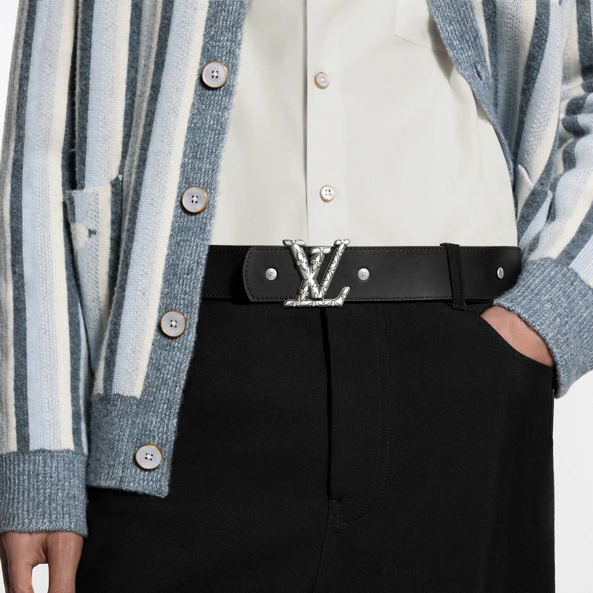 LV Dimension Drift Flower Studs 40mm Reversible Belt