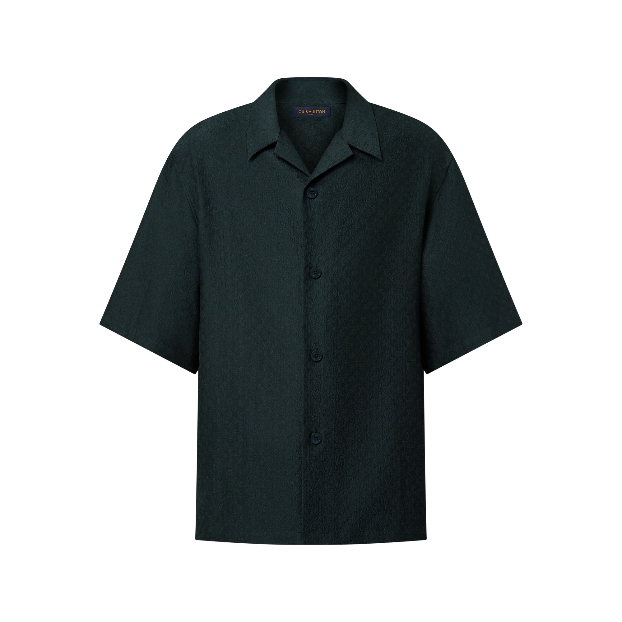Mini Monogram Silk-Cotton Blend Short-Sleeved Shirt