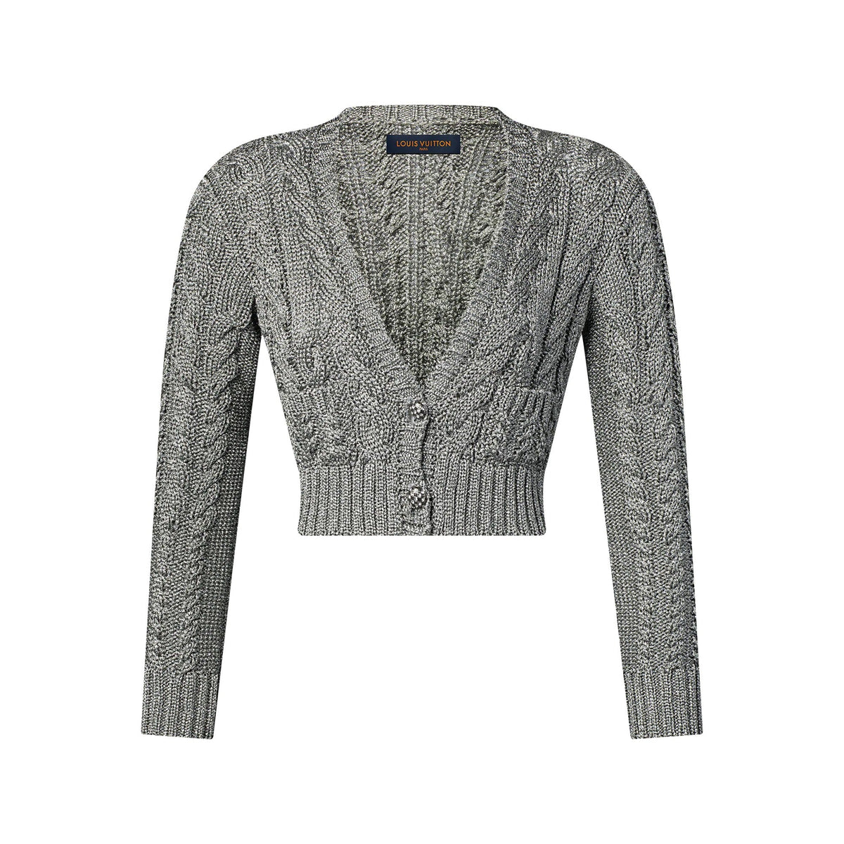 Cropped Cable Knit Cardigan
