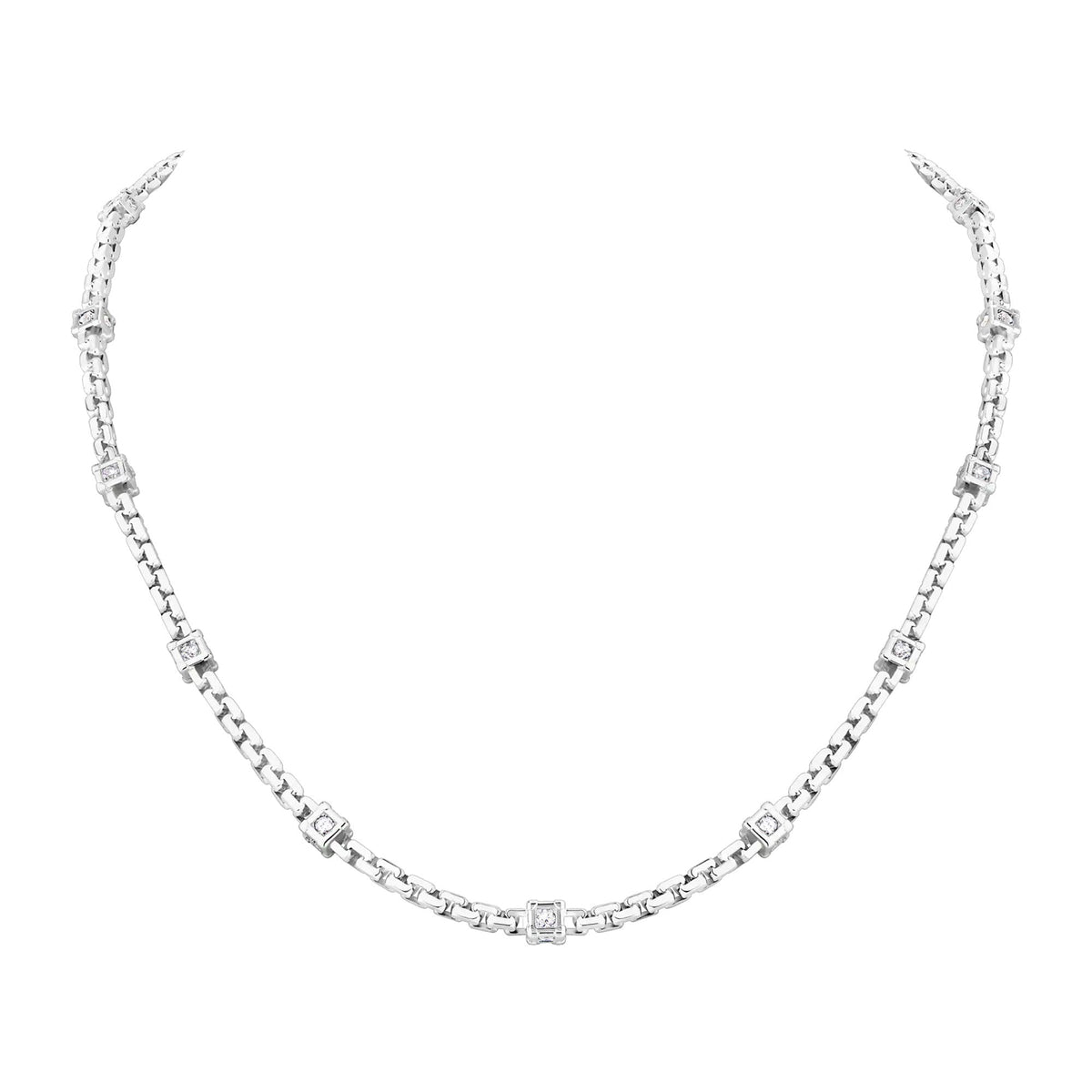 Les Gastons Vuitton Trunk Necklace, White Gold and Diamonds