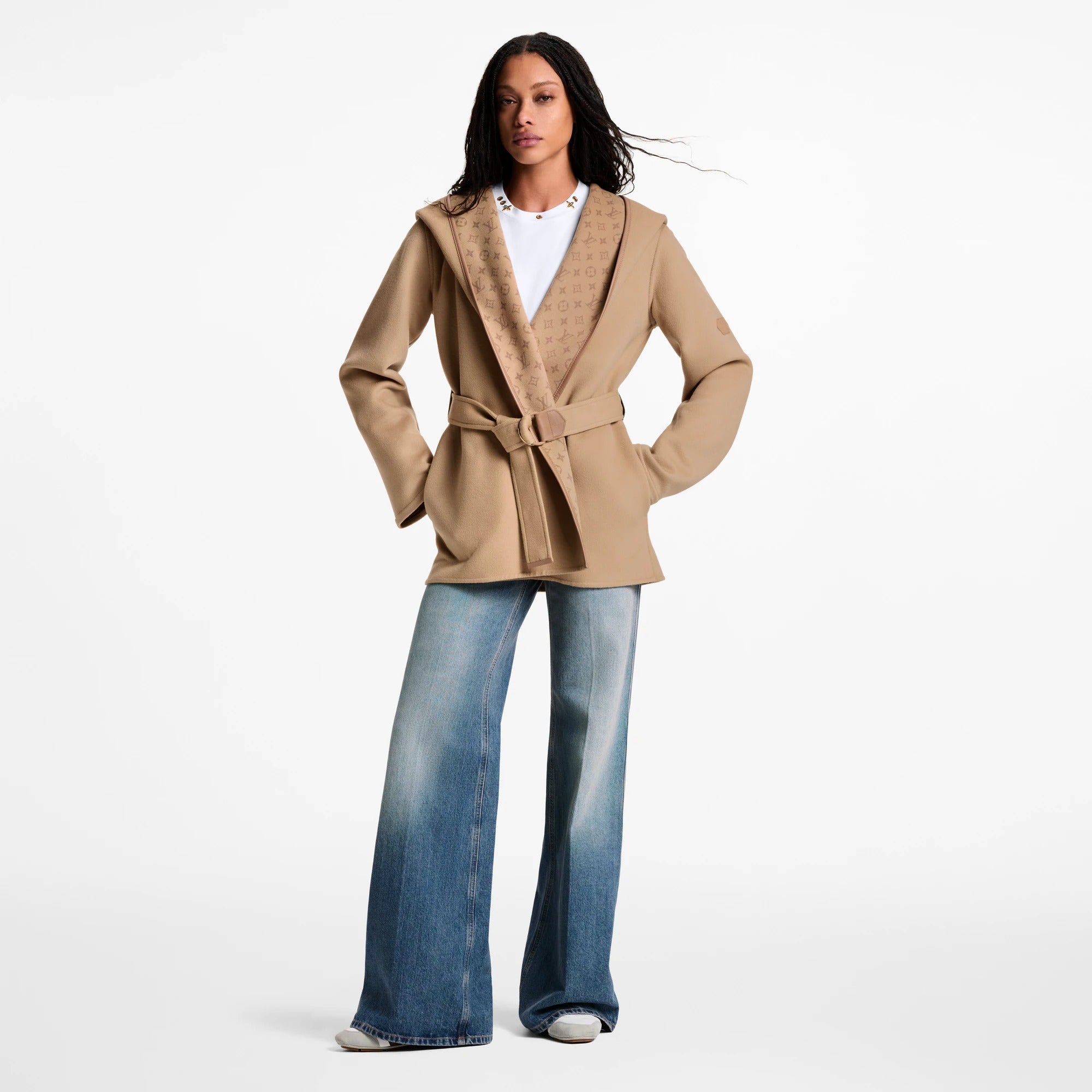 Belted Short Wrap Pea Coat
