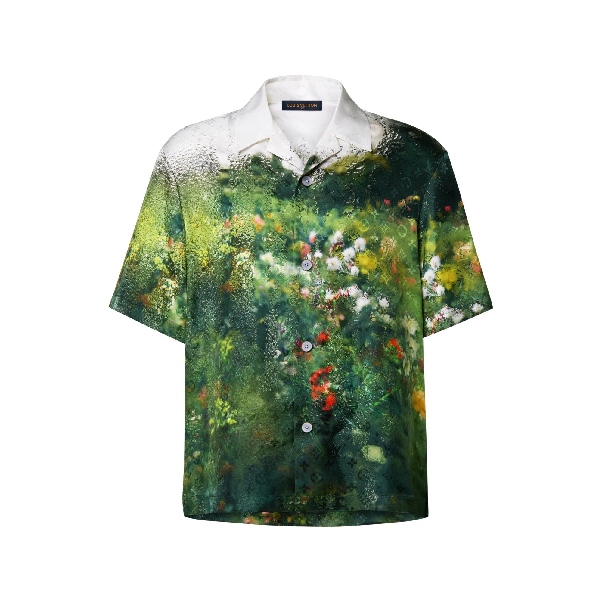 Monogram Silk Short-Sleeved Shirt