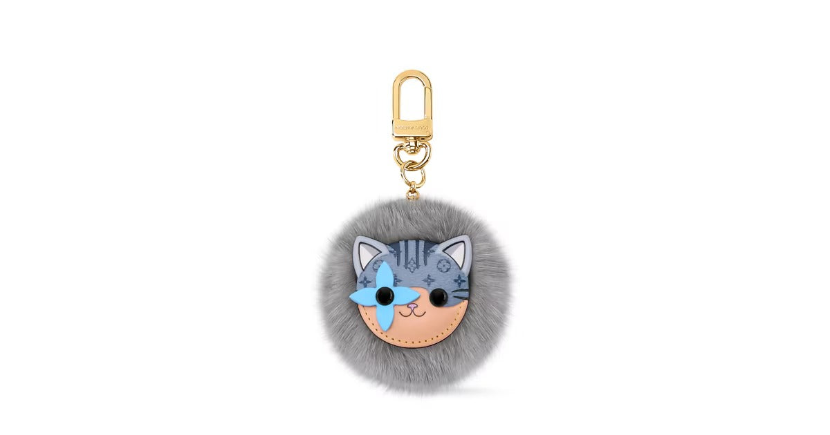 LV Cat Pompon Bag Charm