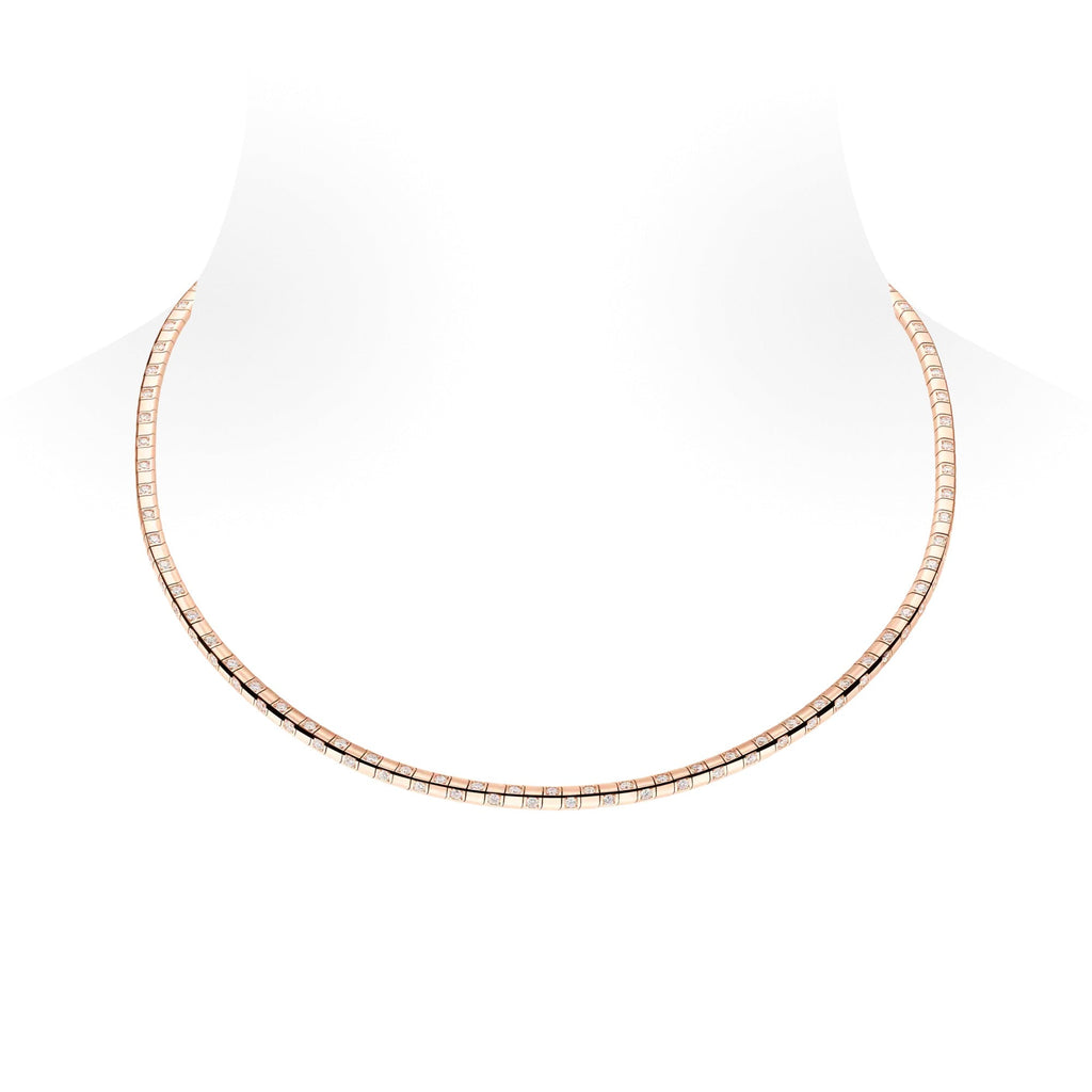 Le Damier de Louis Vuitton Small Necklace, Rose Gold and Diamonds