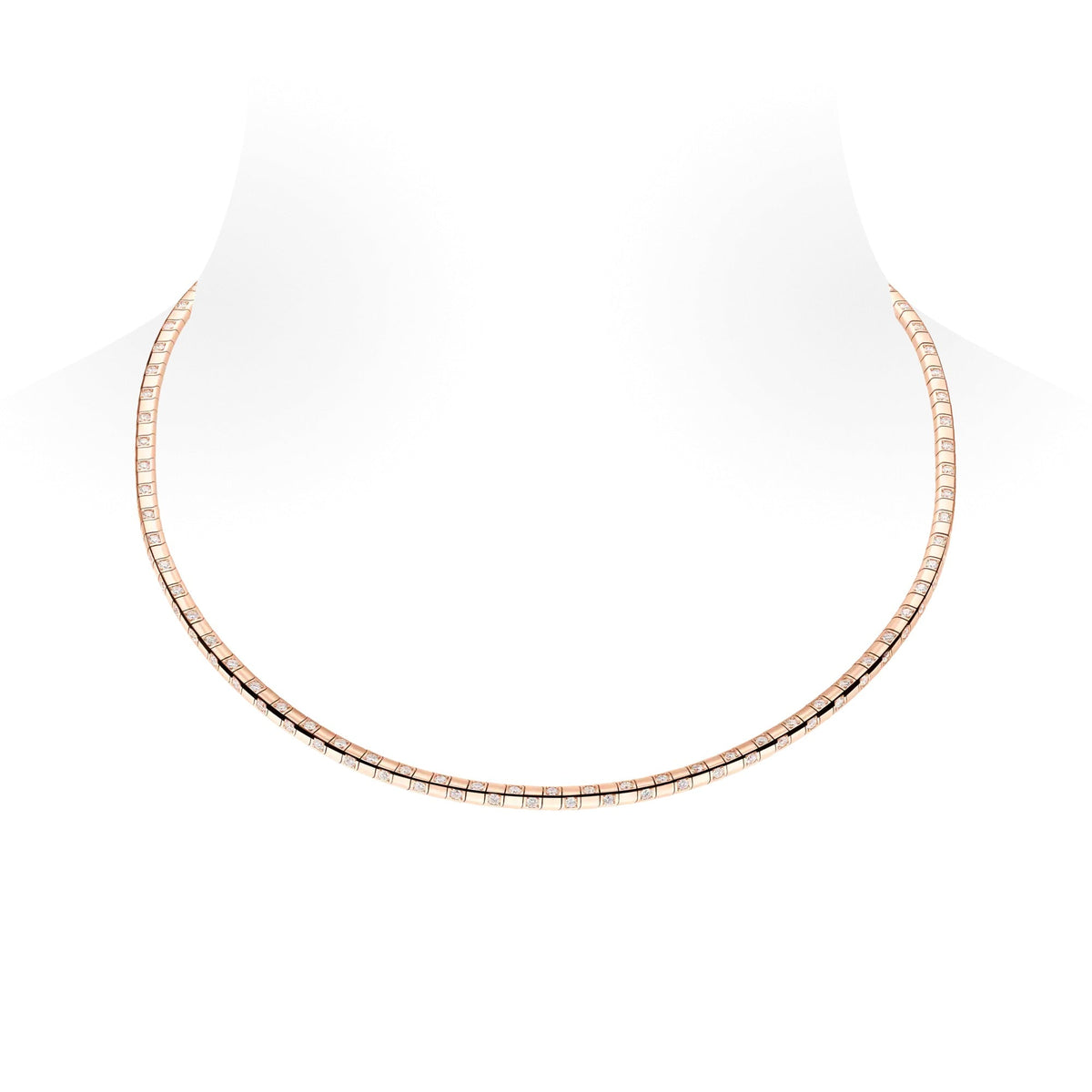 Le Damier de Louis Vuitton Small Necklace, Rose Gold and Diamonds