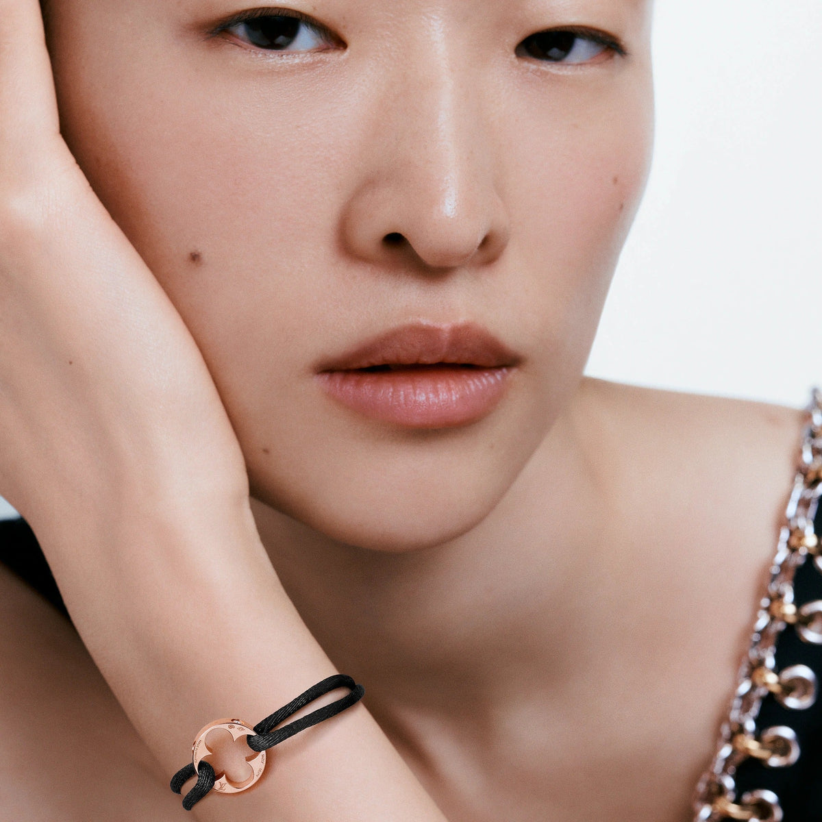 Empreinte Cord Bracelet, Pink Gold and Diamonds